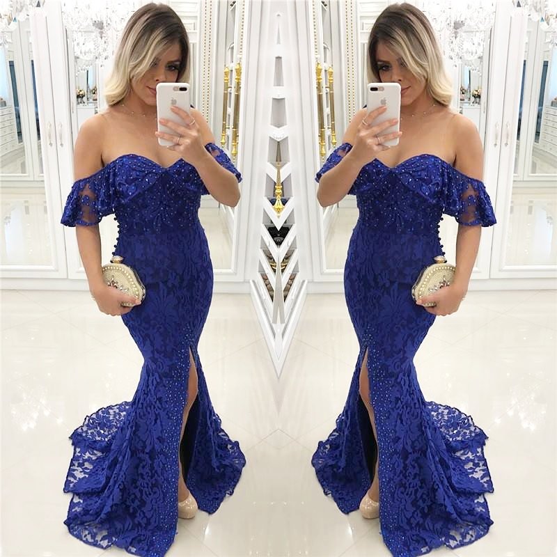 Lace Formal Evening Dresses Sheer Top O-Neck Mermaid Evening Dresses with Beaded Tank Off Shoulder Sexy Long Party Dresses Leg Slit, Green
Lace Formal Evening Dresses Sheer Top O-Neck Mermaid Evening Dresses with Beaded Tank Off Shoulder Sexy Long Party Dresses Leg Slit, Green