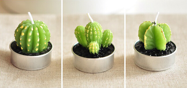 Whole Rare Mini Cactus Candles Plant Decor Home Table Garden 6pcslot kawaii Decoration Factory expert design Quali