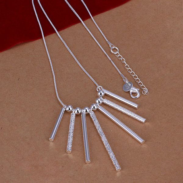 Free Shipping with tracking number Best Most Hot sell Women's Delicate Gift Jewelry 925 Silver 7 strips Necklace