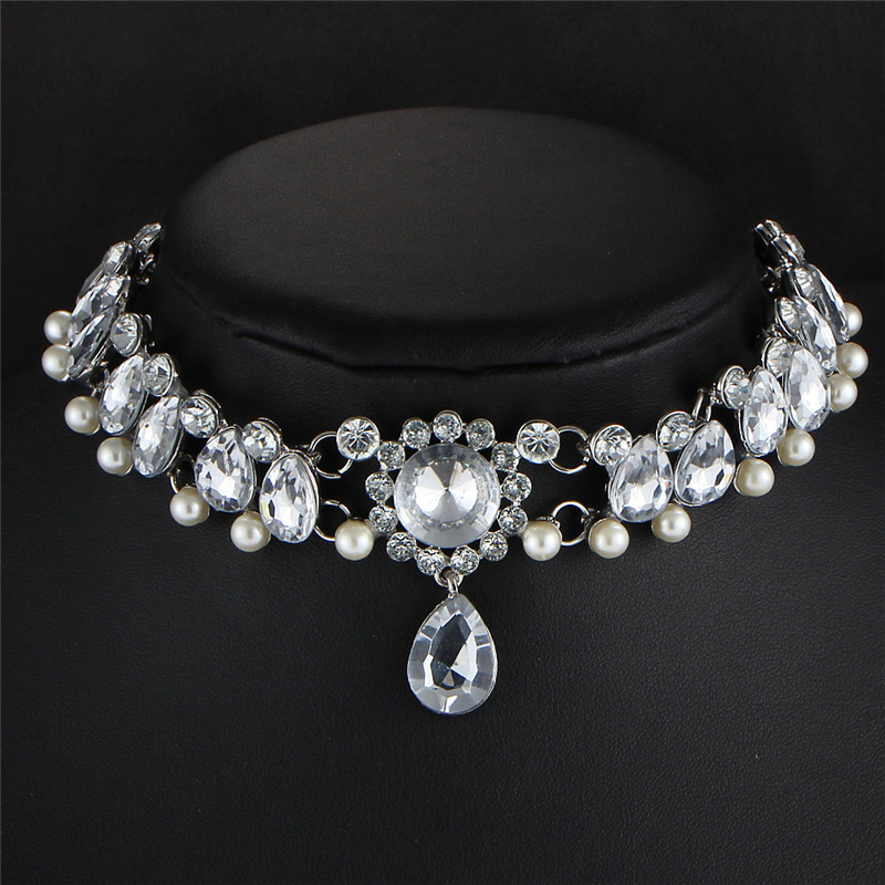 New Silver Plated Boho Design Choker Necklaces For Women Vintage Crystal Droplets Pendants Pearl Collar Maxi Jewelry HZ
New Silver Plated Boho Design Choker Necklaces For Women Vintage Crystal Droplets Pendants Pearl Collar Maxi Jewelry HZ