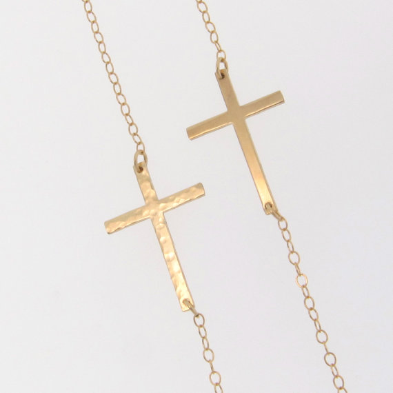 30PCS- B009 Gold Silver Horizontal Sideways Cross Bracelet Simple Tiny Small Religious Cross Bracelet Cool Faith Christian Cross Bracelets