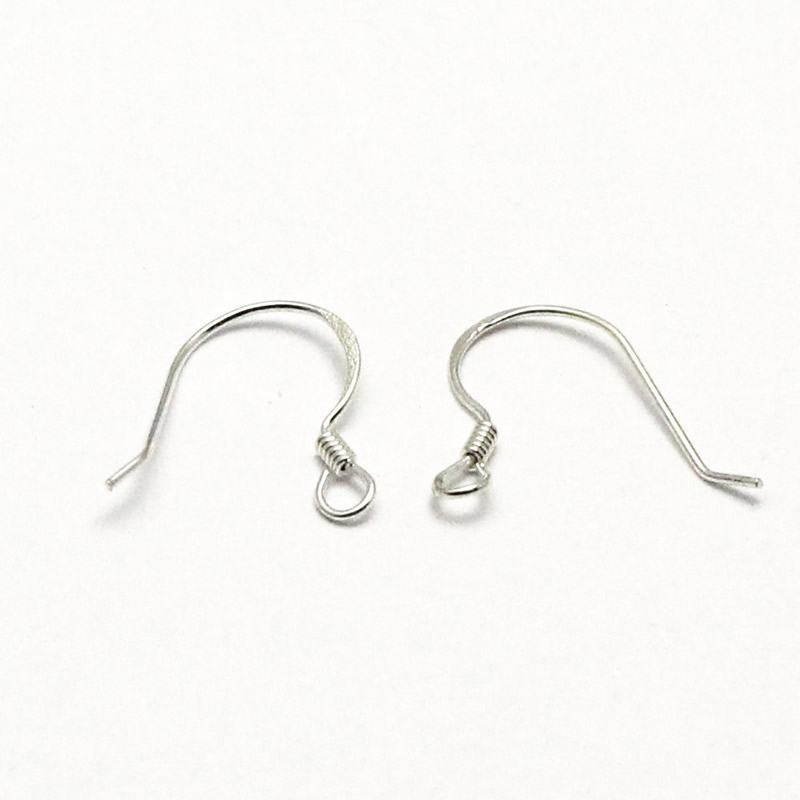 Beadsnice 925 Sterling Silver Ear Wires Earring Hooks Coil Earwire Earring Findings Supplies 12x8mm ID 25407