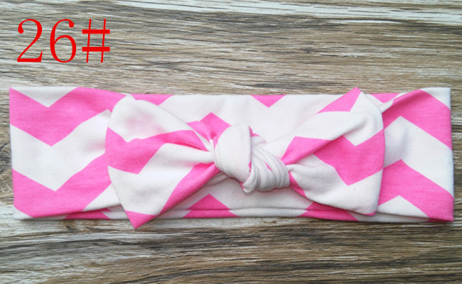 20pcs Cotton baby big bow Turban Twist Headband Head Wrap Twisted Knot Soft stripe Hairband chevron Headband golden Wave dot HeadWrap FD6574