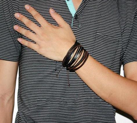 High quality Genuine Leather Bracelets Wrap Multilayer Braided charm Rope Fashion Men Women handmade Jewelry New 30pcs