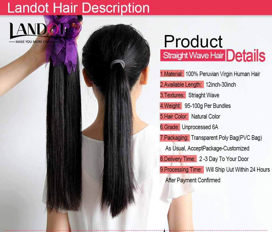 Virgin Brazilian Hair Straight 100% Human Hair Weaves Extensions Cheap Peruvian Malaysian Indian Cambodian Mongolian Remy Hair 3/4/5 Bundles