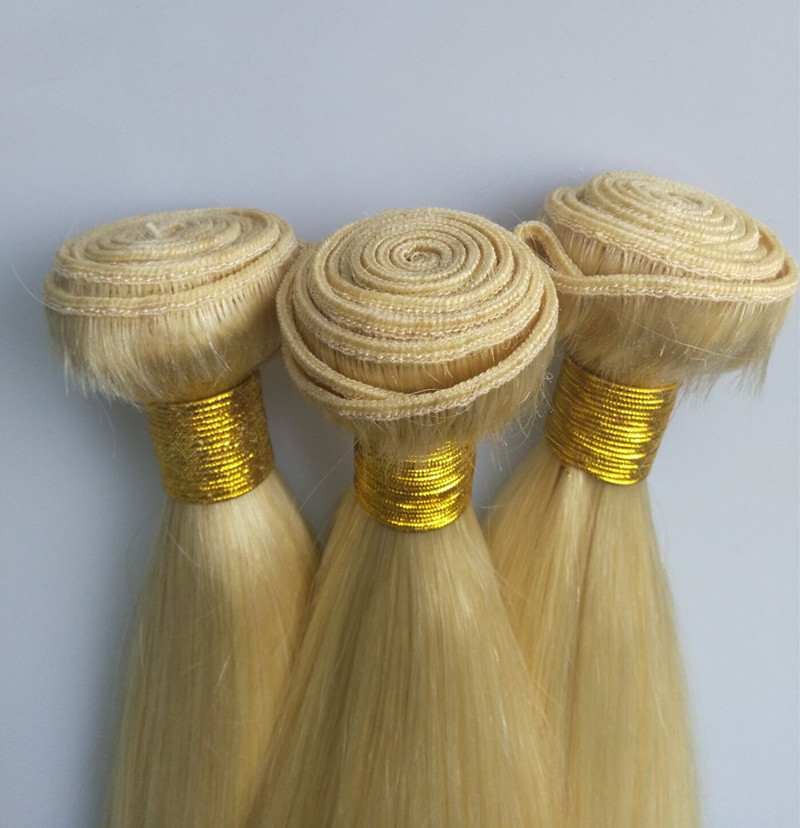 Big Promotion Human Remy Hair Extensions Straight Weave Color 613 Hair Bundles 3 4Pcs Double Weft