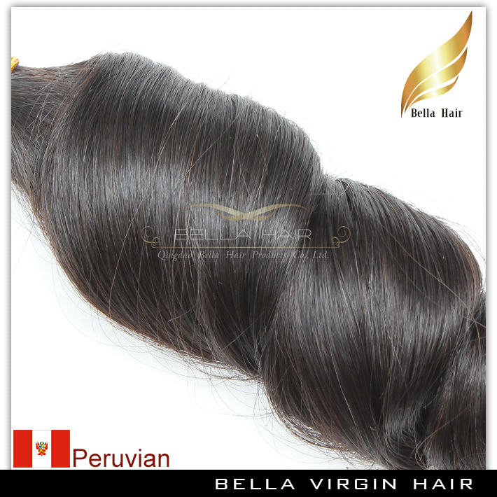 9A Funmi Virgin Peruvian Hair Wavy Bouncy Wavy Natural Black Human Hair Extensions Unprocessed Weft 3/4 PCS Whole Head Fashion Style Tiktok Trending M