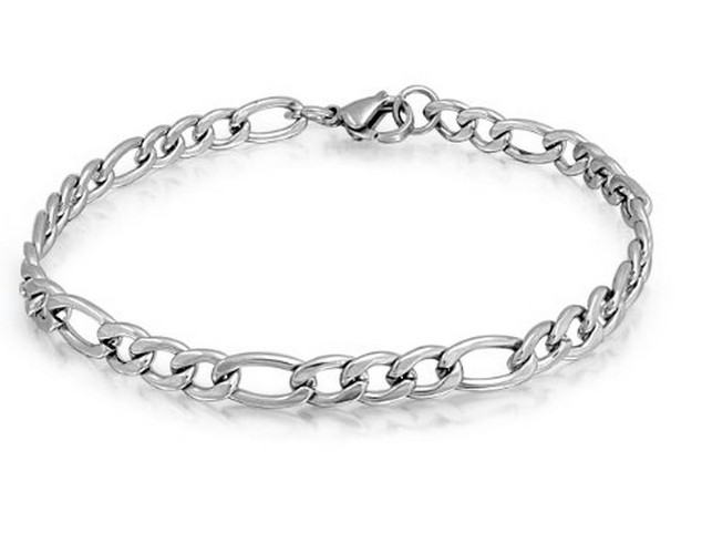 New 22''+8.5'' 316L Stainless Steel Jewlery Set 7mm wide Figaro NK Chain Link necklace & bracelet for Fashion Men Women Gifts Silv