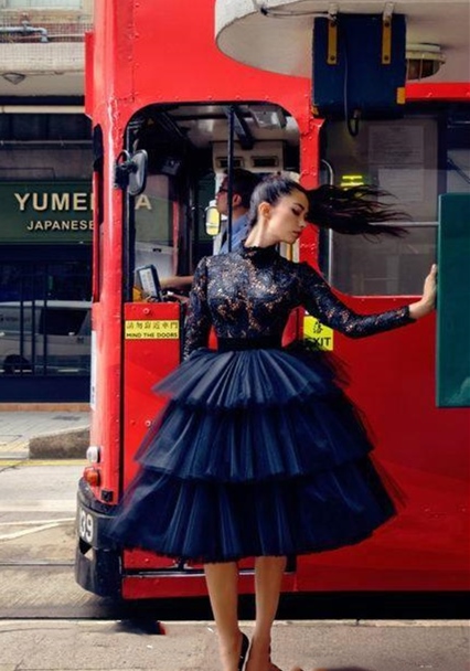 Arabic Black Lace Short Tail Long Sleeve High Neck Prom Dress Homecoming Party Dresses Pageant Graduation Gowns Plus Size