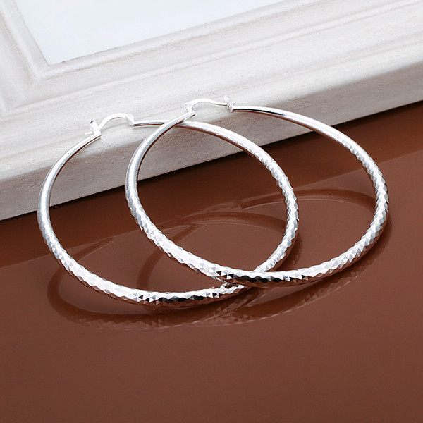 Brand new sterling silver plate Yu Wen round earrings - big DFMSE289,women's 925 silver Dangle Chandelier earrings 10 pairs a lot