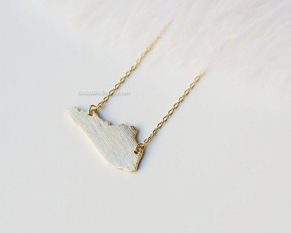 10PCS Cut Outline Kentucky State Map Necklace KY state America USA Necklaces for Hometown Gifts