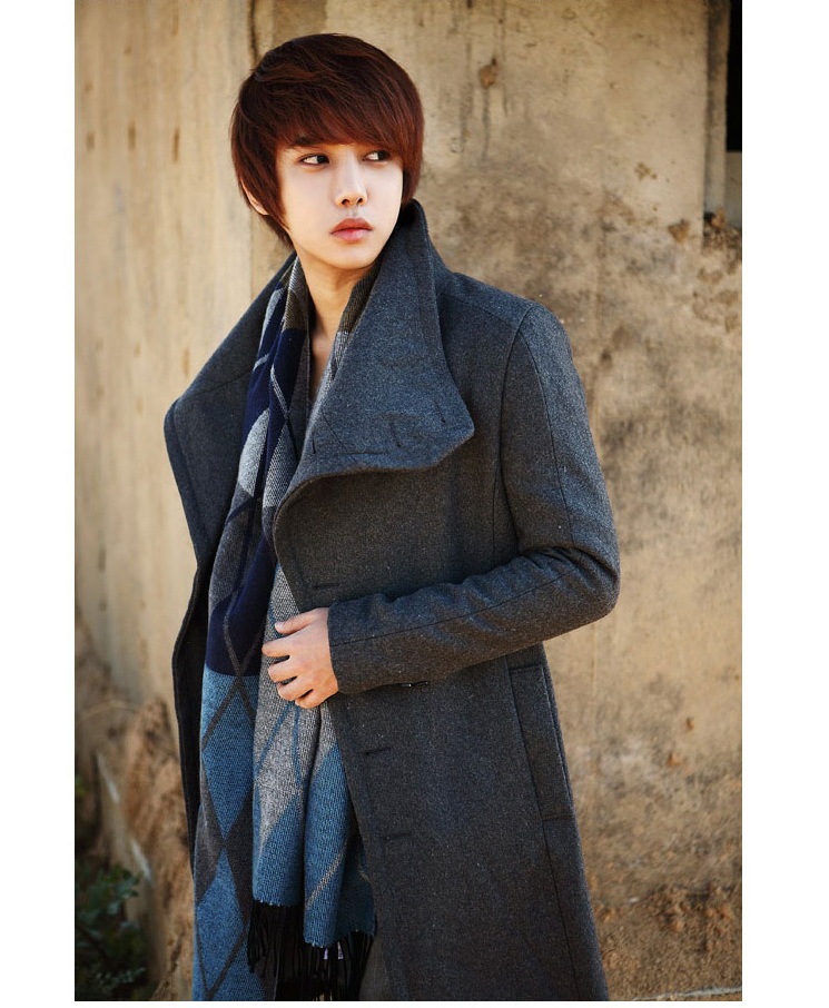 Fall-2015 Winter British Style Mens Hipster Lapel Wool Blend Single Breasted Long Trench Coats Brand Outdoors Overcoat Jacket M-XXL