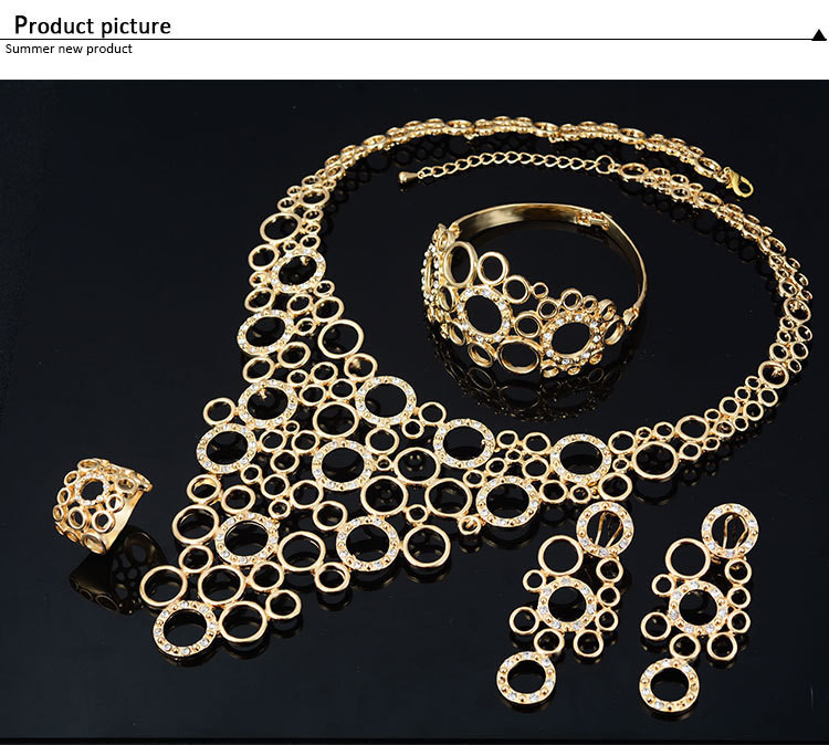 Bridal Jewelry Sets Nigerian Wedding African beads jewelry set crystal 18k gold plated jewelry wedding accessories party