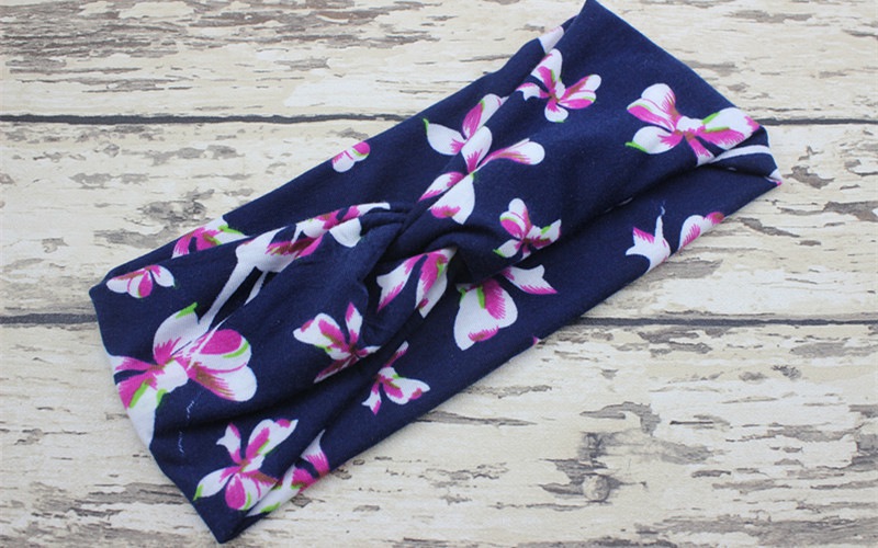 Women Cross Twisted Knot printing Bohemian Hair Accessories Headbands Cotton Fabric Turban Twist Head Wrap Rabbit Ears Hairband FD6563