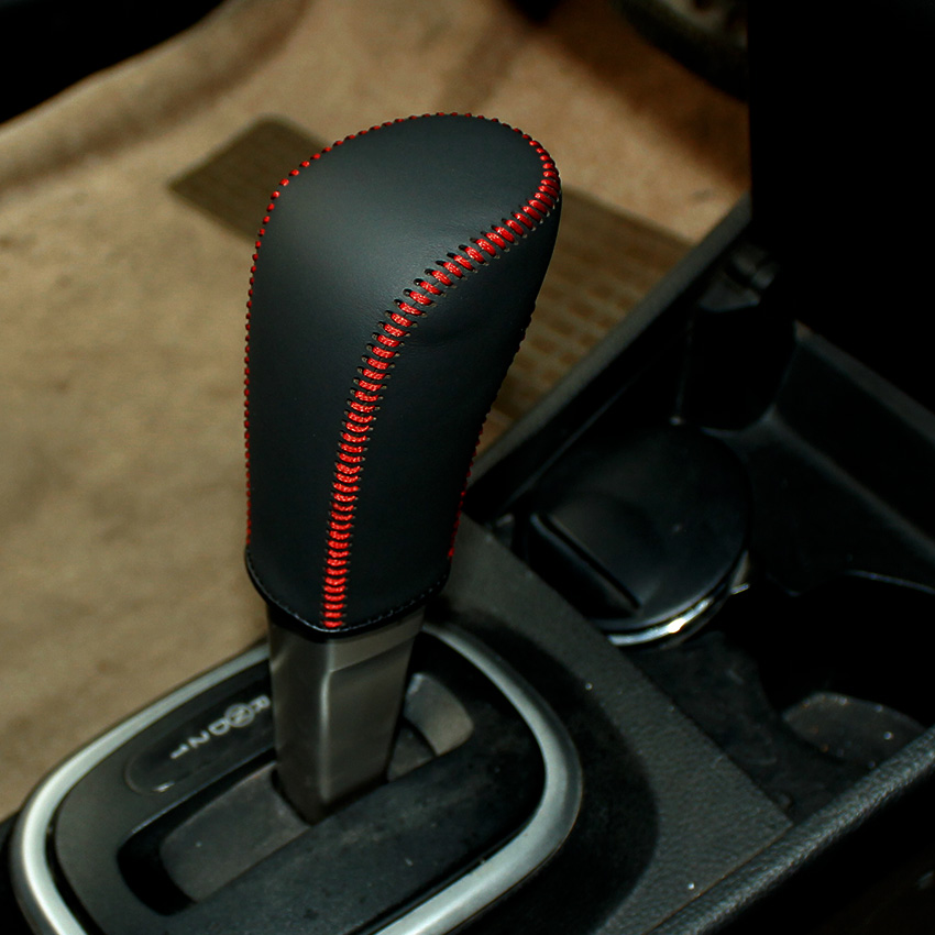 Case for Nissan Tiida old model automatic gear Shift Knob Cover Genuine Leather DIY gear covers leather Hand-stitched car accessories