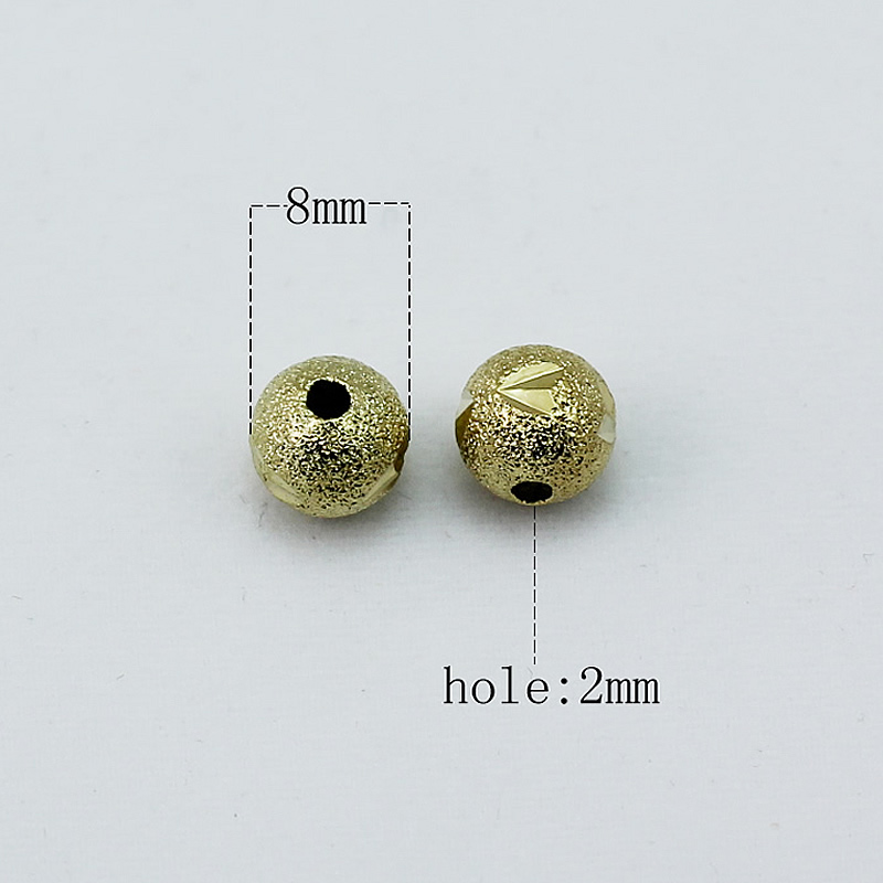 Beadsnice round brass beads for jewelry making metal matte beads fashion jewelry components wholesale ID 1424