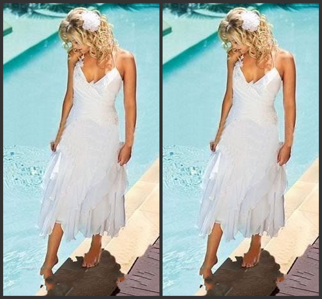2020 New Cheap Short Bohemian Beach Wedding Dresses Halter Neck Tea Length Summer Boho Style White Chiffon Bridal Gowns 341, Khaki
2020 New Cheap Short Bohemian Beach Wedding Dresses Halter Neck Tea Length Summer Boho Style White Chiffon Bridal Gowns 341, Khaki