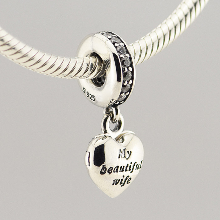 925 Sterling-Silver-Bijoux Ma belle femme Penn Dangle Charm Perles avec CZ Convient aux Colliers de bracelets de bijoux de bricolage européen