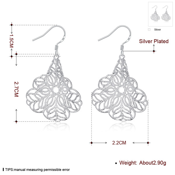 Brand new sterling silver Flower-shaped hollow earrings DFMSE634women's 925 silver Dangle Chandelier earrings 10 pair a lot factory direct