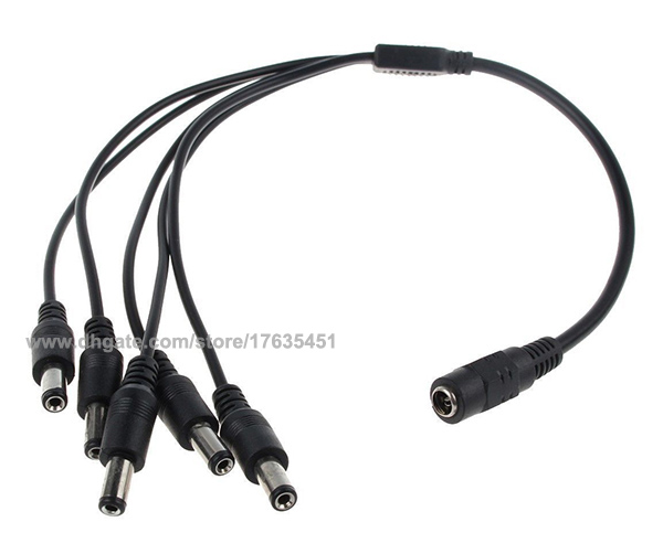 DC Power Splitter Adaptor Cable 12V Female to 2 / 3 / 4 / 5 / 8 Male way cable wire for CCTV camera 100pcs Fedex / DHL Free Shipping