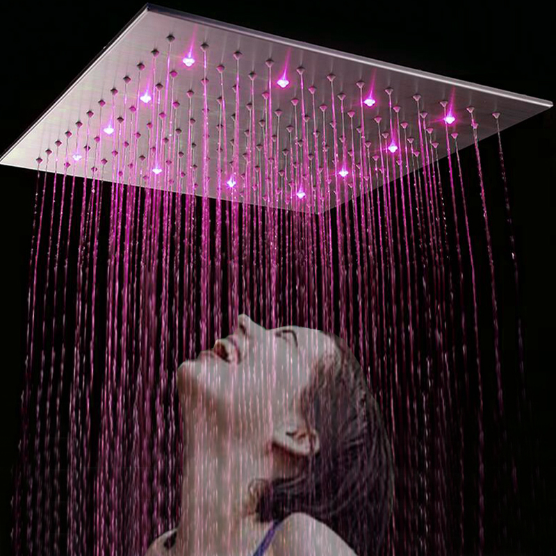 China Facoty Supply 20 inch Bath Square Stainless Steel Brushed Finish LED Hydro Power Head Shower Ducha 50cm * 50cm Head Rain Shower
China Facoty Supply 20 inch Bath Square Stainless Steel Brushed Finish LED Hydro Power Head Shower Ducha 50cm * 50cm Head Rain Shower