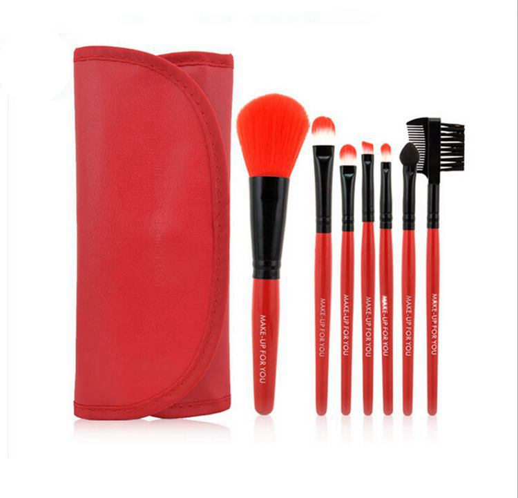 Makeup For You Professional 7 pcs paintbrushes of Makeup Brushes Set tools Make-up Toiletry Kit Wool Brand Make Up Brush Set Case PY