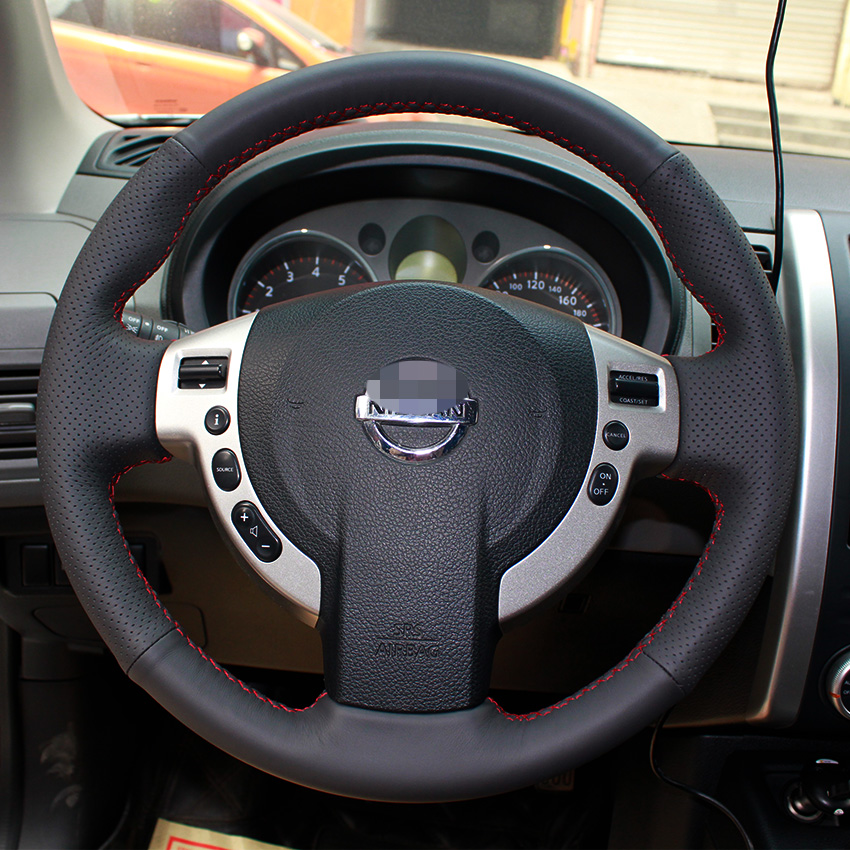 Steering wheel cover Case for NISSAN Qashqai X-TRAIL Genuine leather DIY Car styling Interior decoration Leather car covers