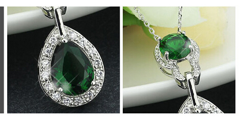 Accessories green color Wedding Jewelry Sets for Women Bridal Silver Gold Plated Crystal Vintage Jewelry Set