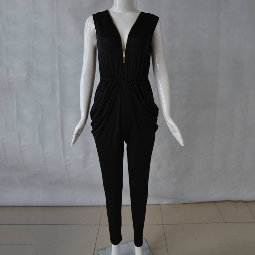 Wholesale- Sexy V Neck Women Clubwear Playsuit Bodycon Party Jumpsuit&Romper Trousers Ladies Romper