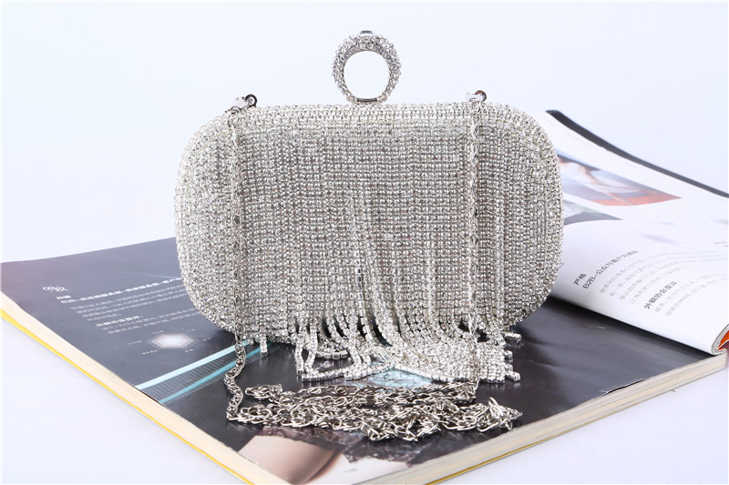 Factory directRetaillWhole handmade unique crystal evening bagclutch with satinPU for weddingbanquetpartypormmore colo