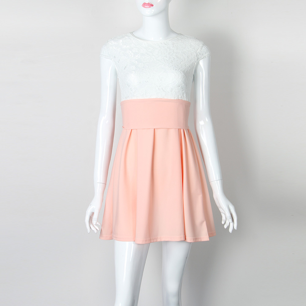 x201711 Lace Kawaii Dress Beach Summer Women Cute 2017 Flare Dresses Mini A Line Party Dress Vestidos Mujer Robe Femme Plus Size GV651