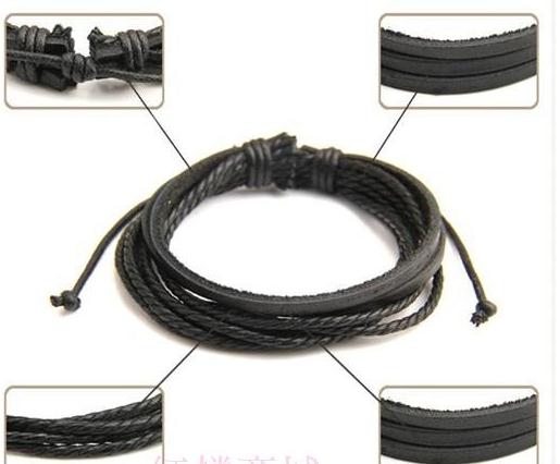 High quality Genuine Leather Bracelets Wrap Multilayer Braided charm Rope Fashion Men Women handmade Jewelry New 30pcs