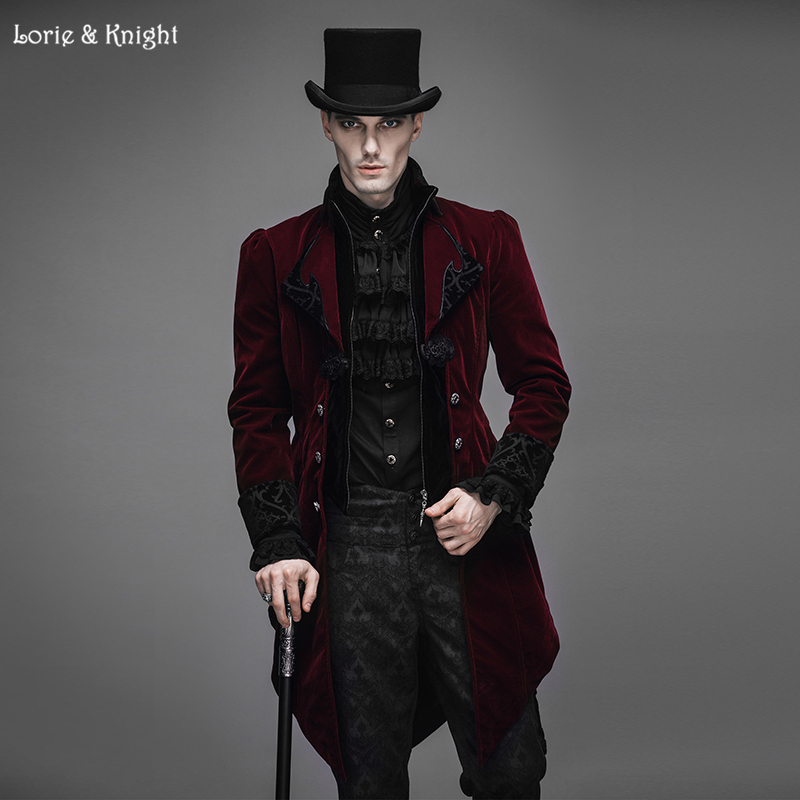 Wholesale- Gentleman Velvet Gothic Baroque Vintage Victorian Trench Coat Winter Jacket Tail Coat RED CT02202
Wholesale- Gentleman Velvet Gothic Baroque Vintage Victorian Trench Coat Winter Jacket Tail Coat RED CT02202