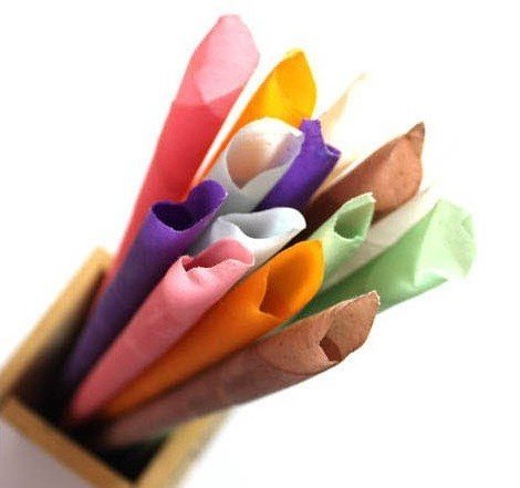 MIX COLORS 100Pcs Indian Ear Candle Aromatherapy Therapy Medical Natural Bee wax Ear Care Natural Bee wax Ear Candles