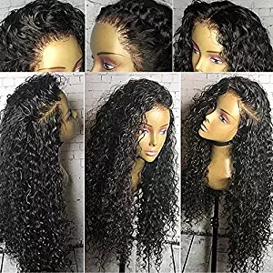 360 Lace Frontal water Wave Human Hair Wigs-Glueless 150% Density kinky curly Brazilian Virgin Remy full front Wigs For Black Woman 14inch