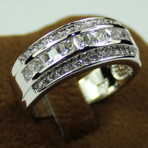 Victoria Wieck Fashion Jewelry 10kt white gold filled Sapphire Simulated Diamond Wedding princess circle Band Ring for Women gift Size 5-11