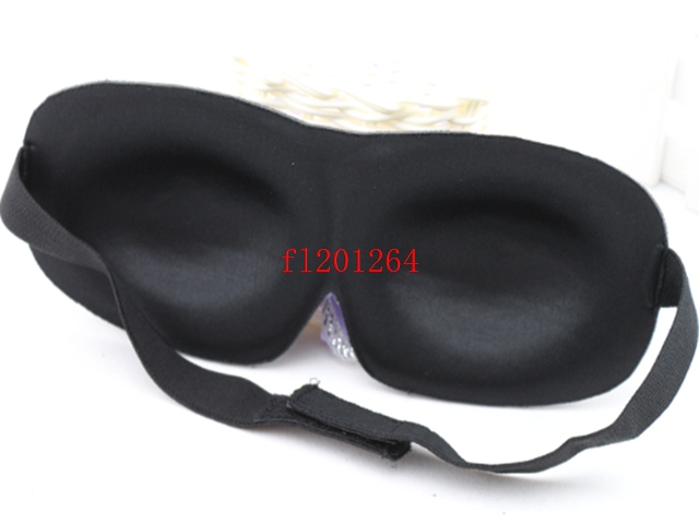 500pcs/lot Free Shipping Black Travel Sleep 3D Eye Mask Cover Sponge Eye Patch Sleeping Mask No nosewing