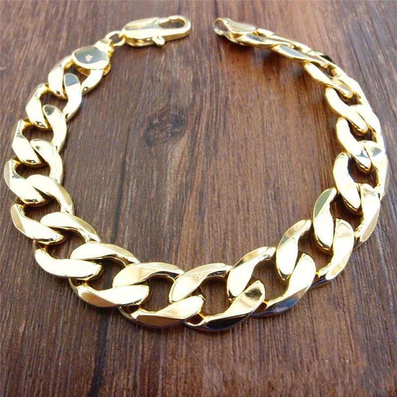 1pcs Solid 9 inches 24k yellow gold filled GF bracelet men's cuban chain 9in 12mm link jewelry
1pcs Solid 9 inches 24k yellow gold filled GF bracelet men's cuban chain 9in 12mm link jewelry
