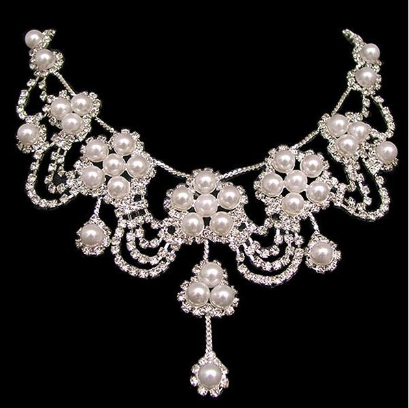 Bridal Jewelry sets wedding accessories chain crown three suits wedding tiara bridal necklace set necklace Beautiful Hair Accessories HT020
