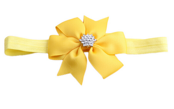 Baby Bow Rhinestone Headband Hair Bowknot Headbands Infant Hair Accessories Headdress flower 20pcs/lot