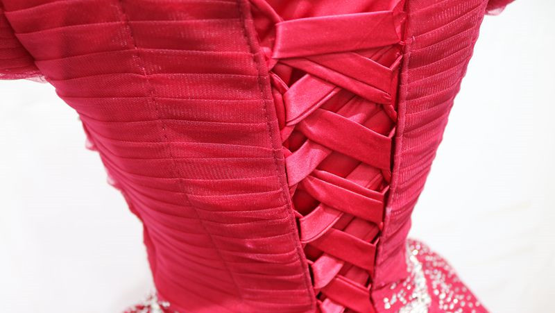 Dark Red Short prom Dresses Off Shoulder Lace-up Back Pleats Tulle with Sparkling Beads Sequins Royal Blue,Black,Burgundy,Lavender Evening