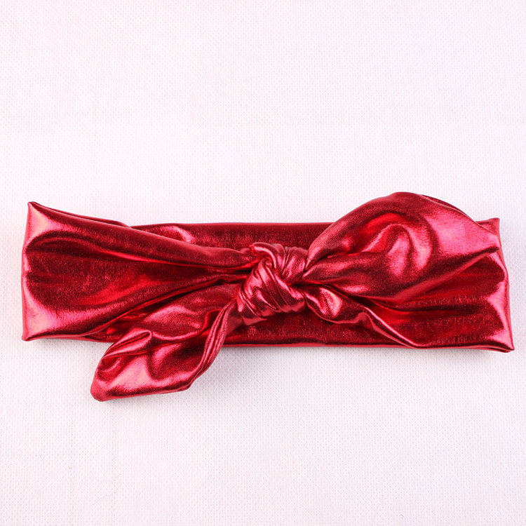 20pcs NEW child bronzing Turban Twist Headband Head Wrap Twisted Knot Baby Metallic Bunny Ears bow elastic headband Vintage FD6538