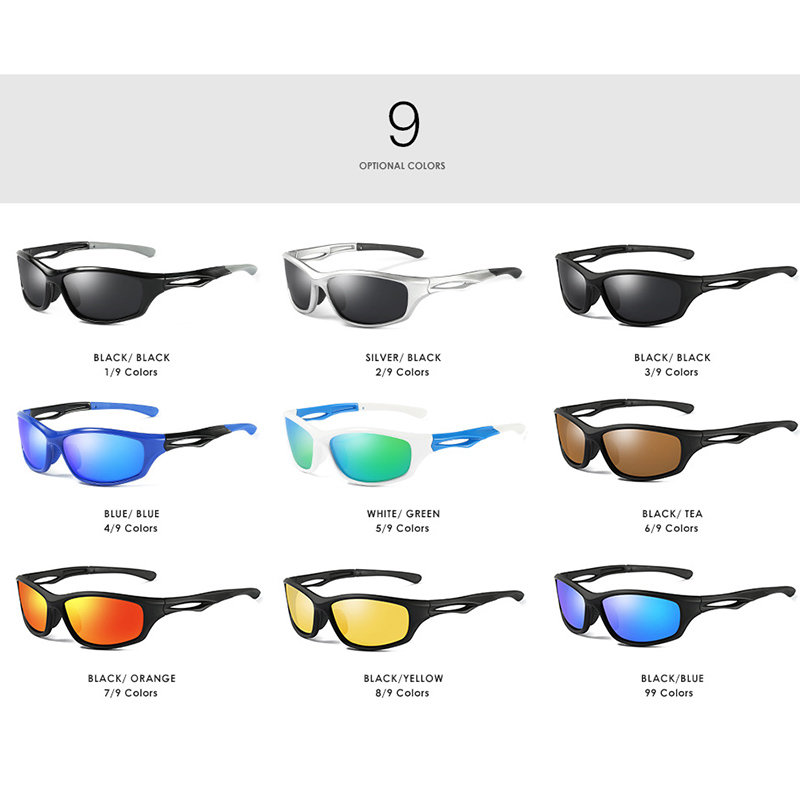 AORON Brand Polarized Sunglasses Driving Goggles Color Mirror HD Lens Sun Glasses TR90 Riding Cycling Sports Eyeglasses New For Men As Gift