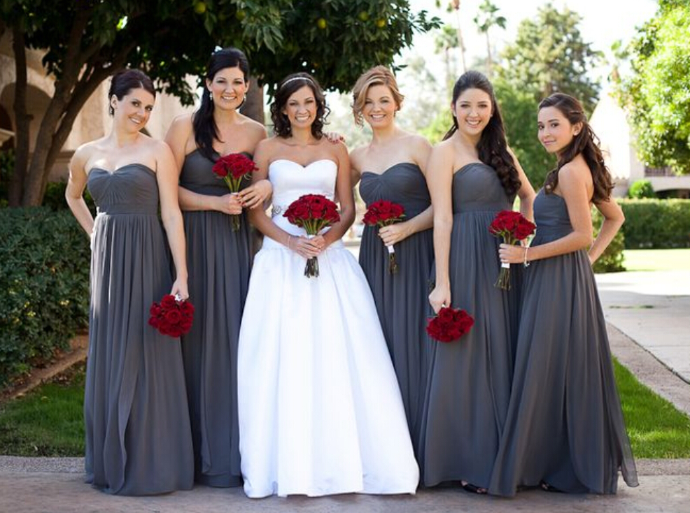 Custom Long Bridesmaid Dresses Cheap But High Quality Fabric Strapless Party Evening Gowns Sleeveless Real Image Formal Bridesmaid Dress