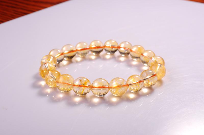 Wholesale Fashion natural jewelry Citrine 10MM Round Beads Semi precious stone Crystal Chunky red bracelets bangles for women love gift