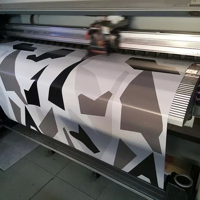 Large Arctic Camo Vinyl Wrap Film For Car Wrap Snow Arctic Camouflage Sticker Unique Wrapping / Air Release Vehicle Wrap 1.52 x 30m/Roll