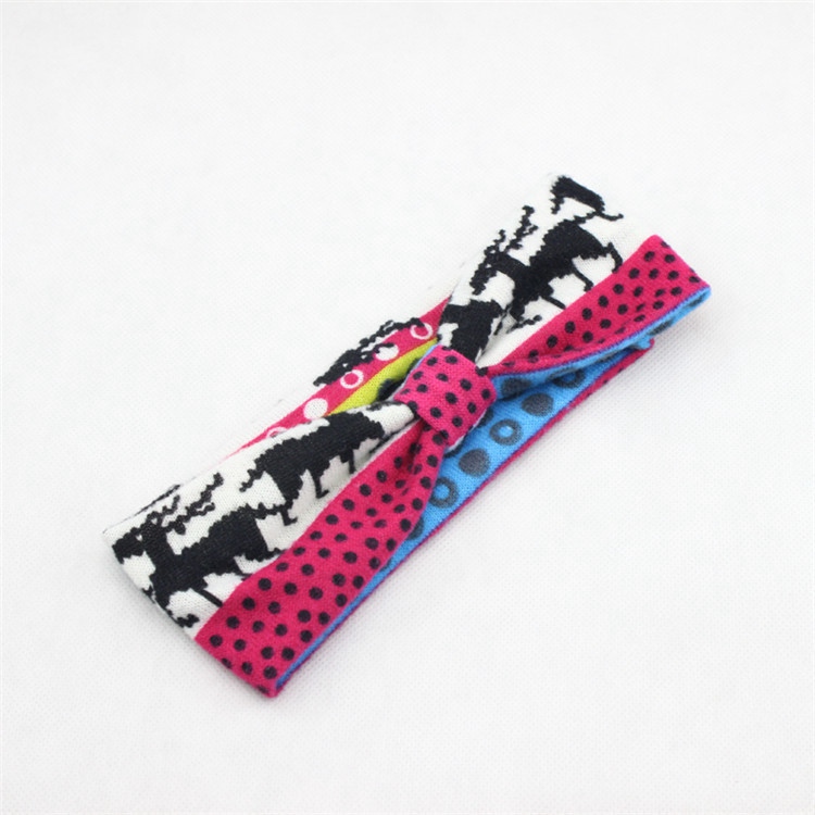 Women Sports yoga / baby Bow Cotton Soft Turban hair band flower headband Head Wrap flat knotted leopard print Headwrap FD6561