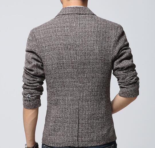 Wholesale-British's Style New Brand Blazer Men Linen Casual Suit Mens Blazers Slim Fit Regular Single Breasted Men Flax Suit Jacket 4XL