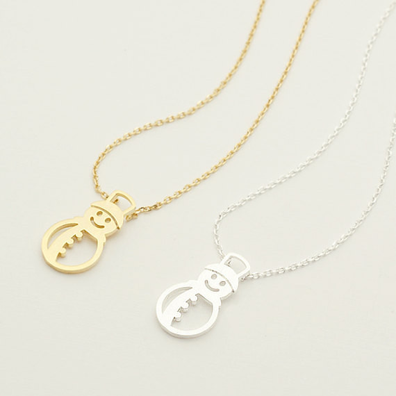 30PCS- N124 Cute Snowman Necklace Lovely Snow Man Necklaces Funny Winter Necklace for Christmas Kid Gifts