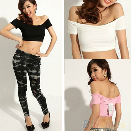 New Hot fashion Sexy solid Women's Casual Off-Shoulder Skintight Midriff T-Shirts Tops Blouses Crop 02A2, Pink
New Hot fashion Sexy solid Women's Casual Off-Shoulder Skintight Midriff T-Shirts Tops Blouses Crop 02A2, Pink